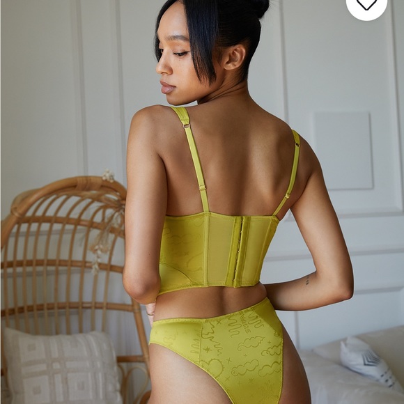 Green satin corset bustier - Picture 3 of 5